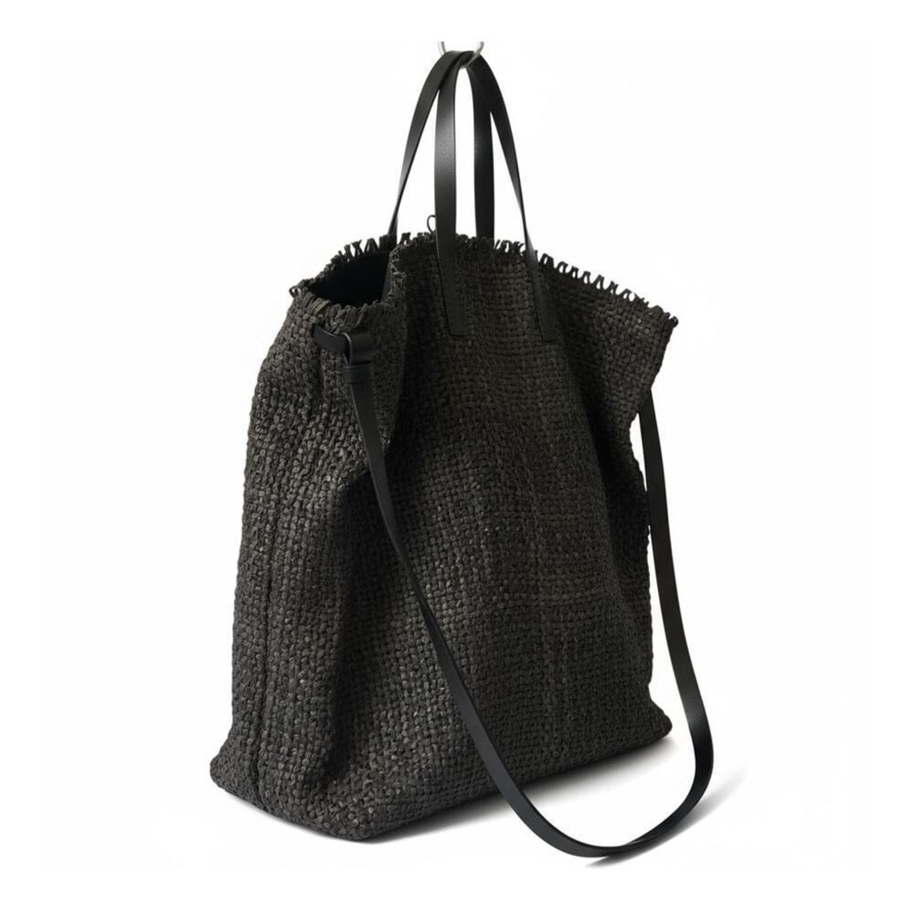Henry Cuir Tangible Woven Leather Tote Bag Brown Carry-all Handmade in Italy